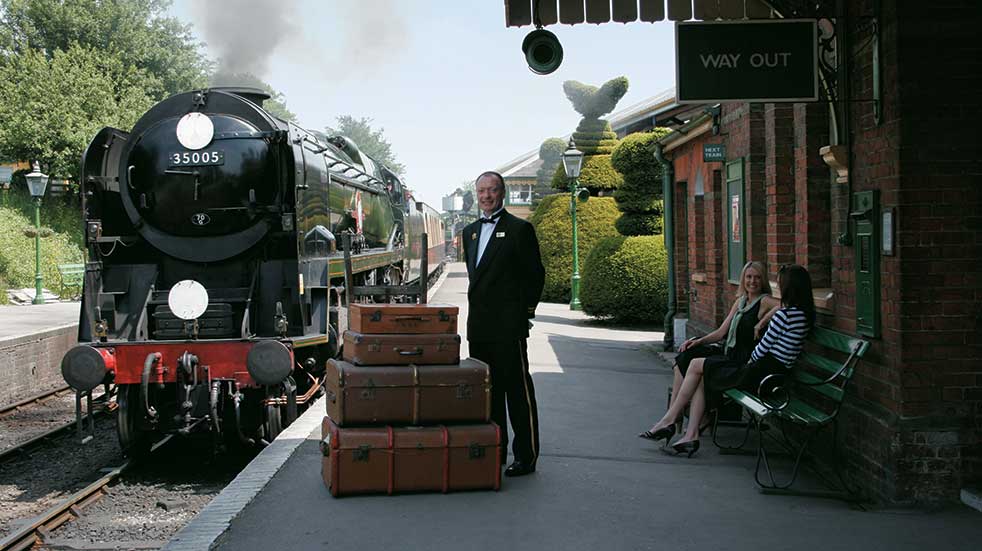Rail travel; suitcases